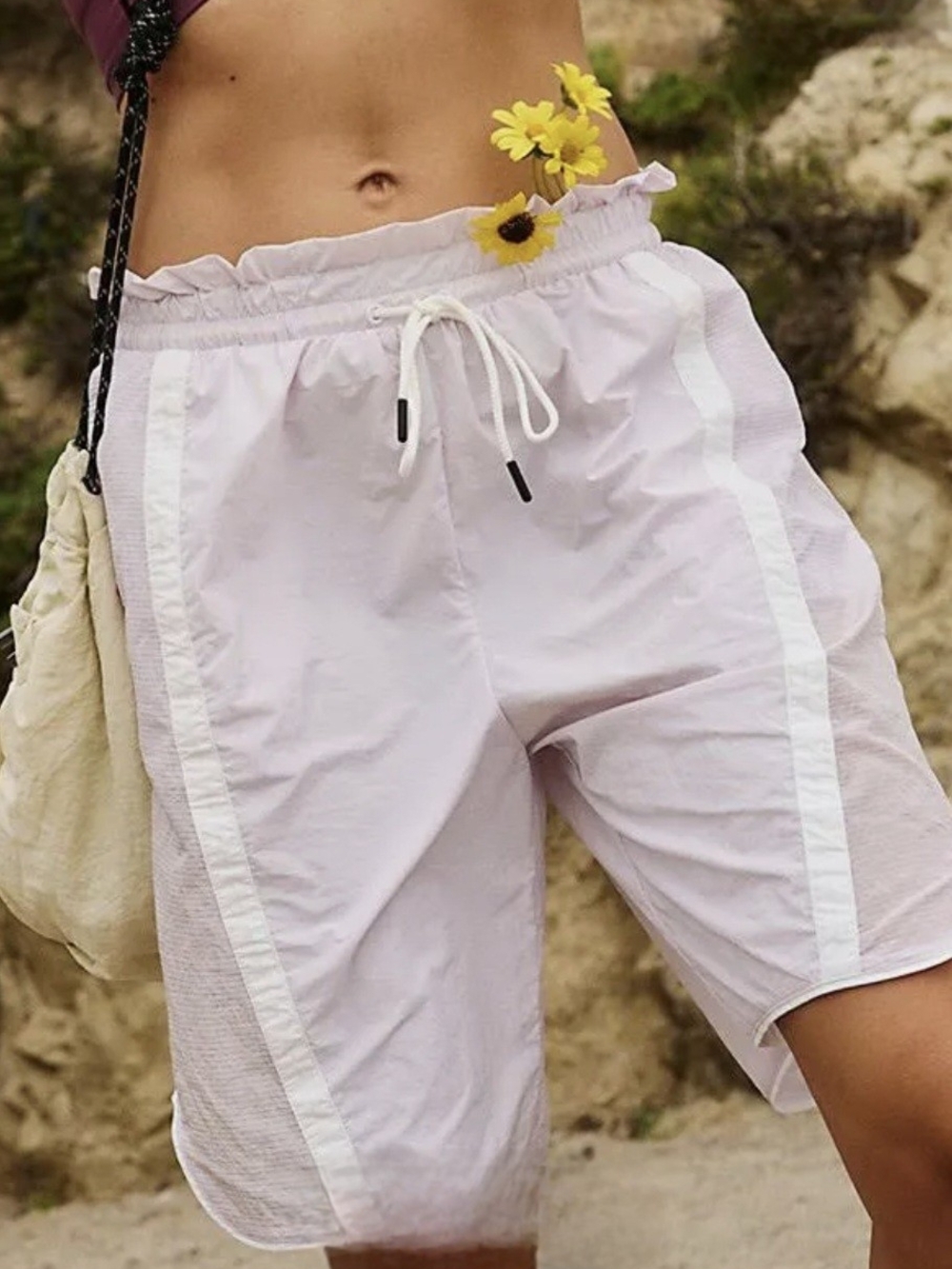 NWT FP Movement by Free People Light Pink Drawcord Athletic Bermudas